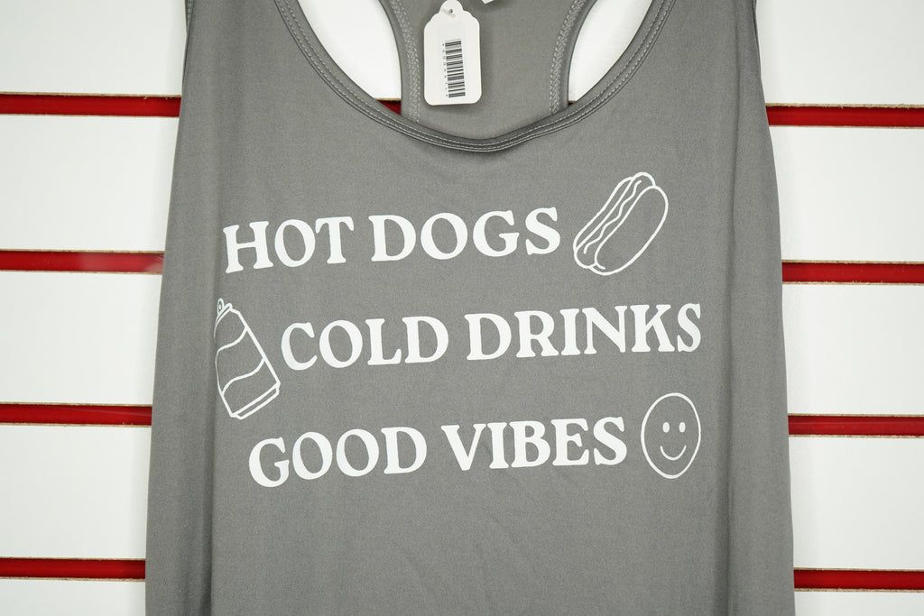 "Hot Dogs, Cold Drinks, Good Vibes" Tank Top