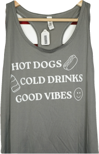 "Hot Dogs, Cold Drinks, Good Vibes" Tank Top