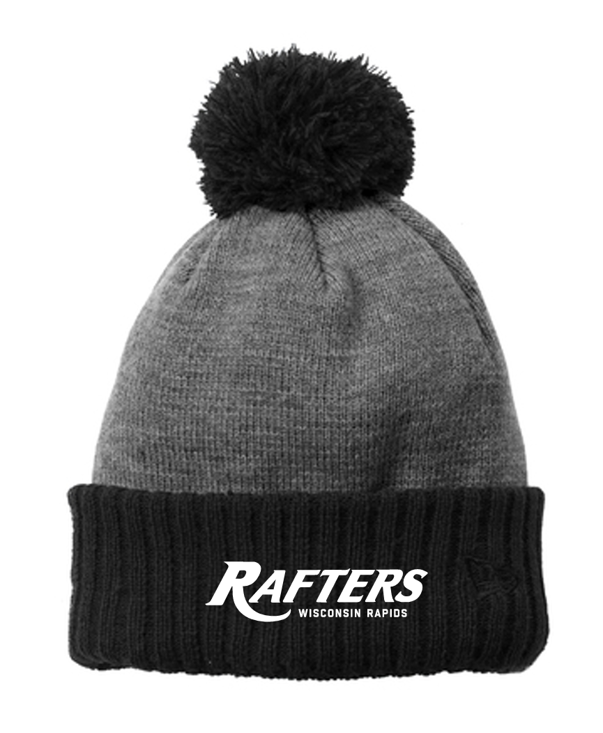 Black/Heather Grey Rafters pom-pom Beanie